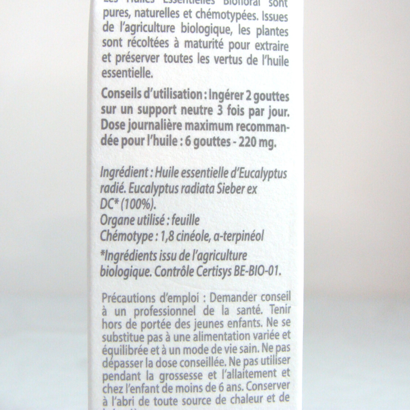 Huile Essentielle Eucalyptus Radiata Bio - Du Panier à l'Assiette