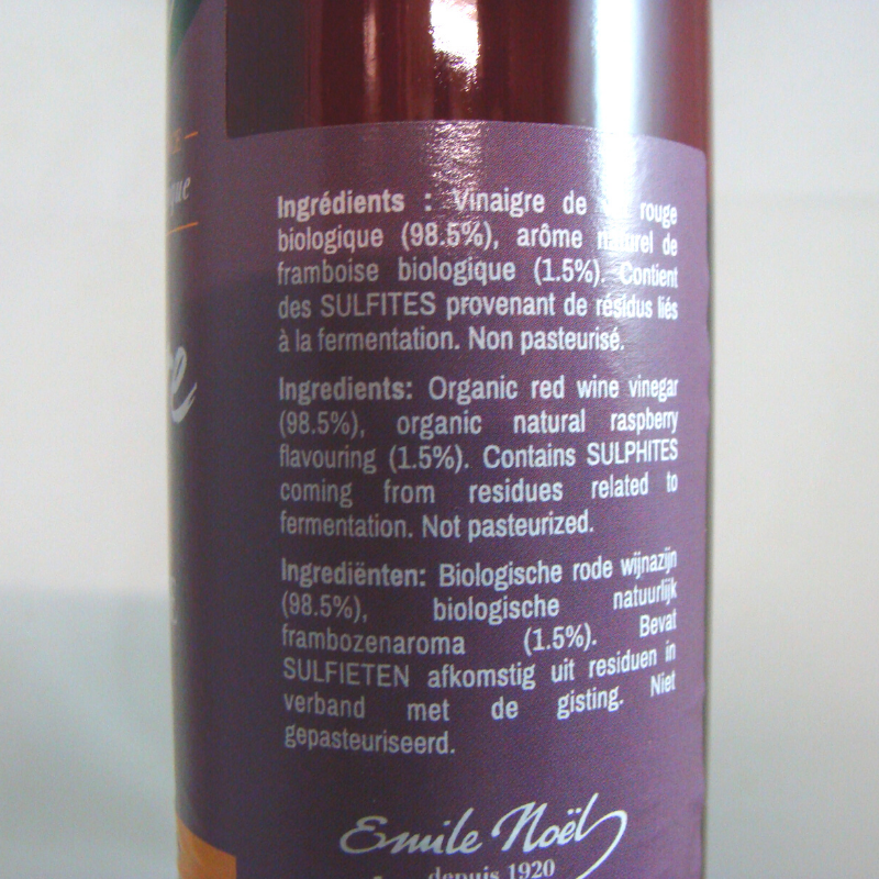 Vinaigre de Vin Framboise Bio - Du Panier à l'Assiette