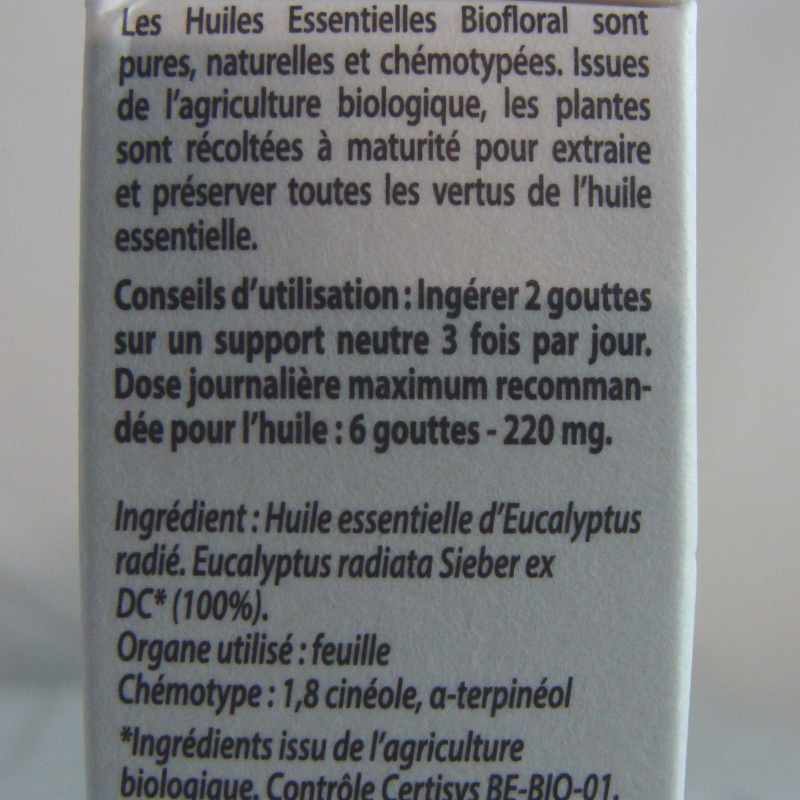 Huile Essentielle Eucalyptus Radiata Bio - Du Panier à l'Assiette