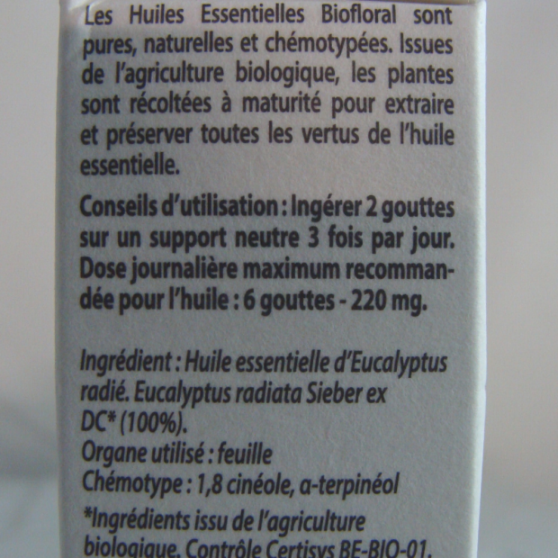 Huile Essentielle Eucalyptus Radiata Bio - Du Panier à l'Assiette