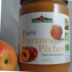 Purée de pommes pêches 630g