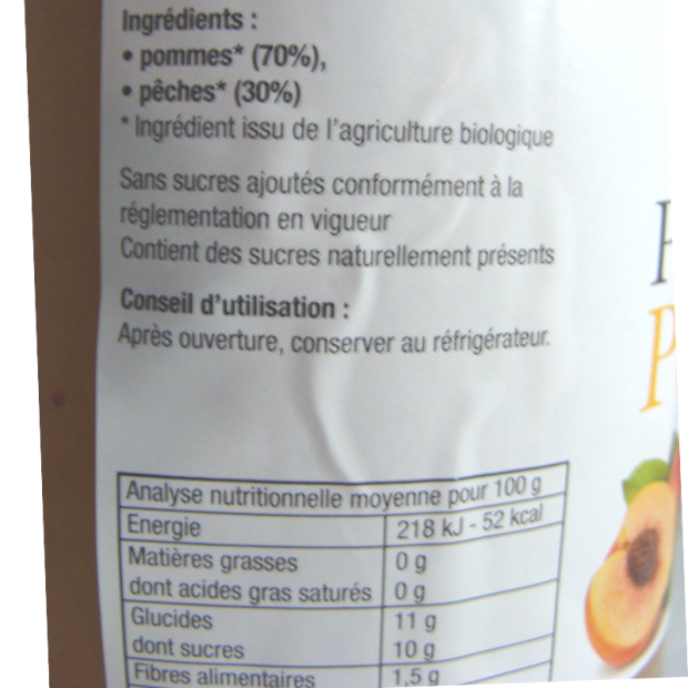 Purée pomme pêche - Du Panier à l'Assiette