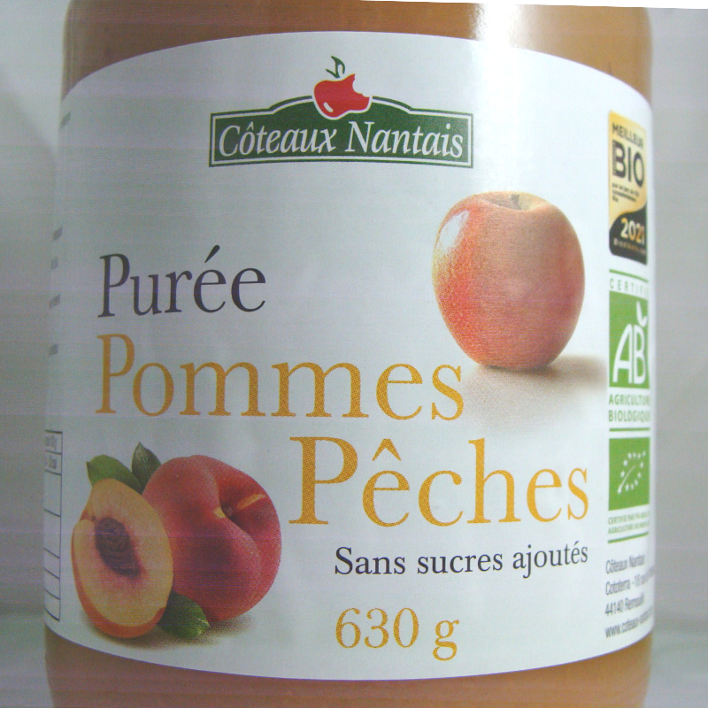 Purée pomme pêche - Du Panier à l'Assiette Purée pomme pêche - Du Panier à l'Assiette