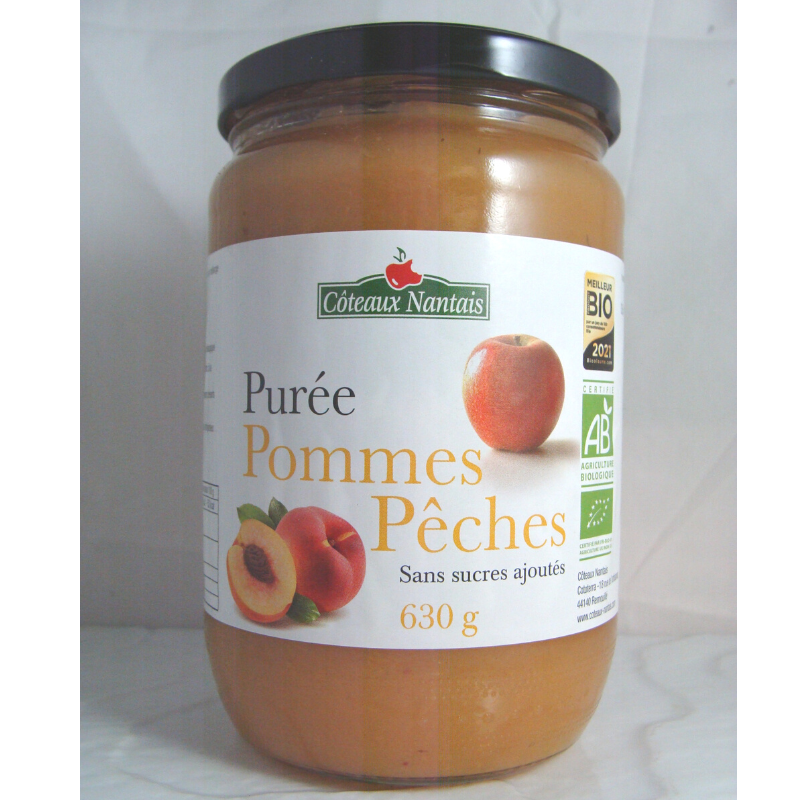 Purée pomme pêche - Du Panier à l'Assiette Purée pomme pêche - Du Panier à l'Assiette