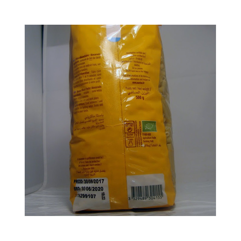 Pâte Macaroni Bio - Du Panier à l'Assiette Pâte Macaroni Bio - Du Panier à l'Assiette