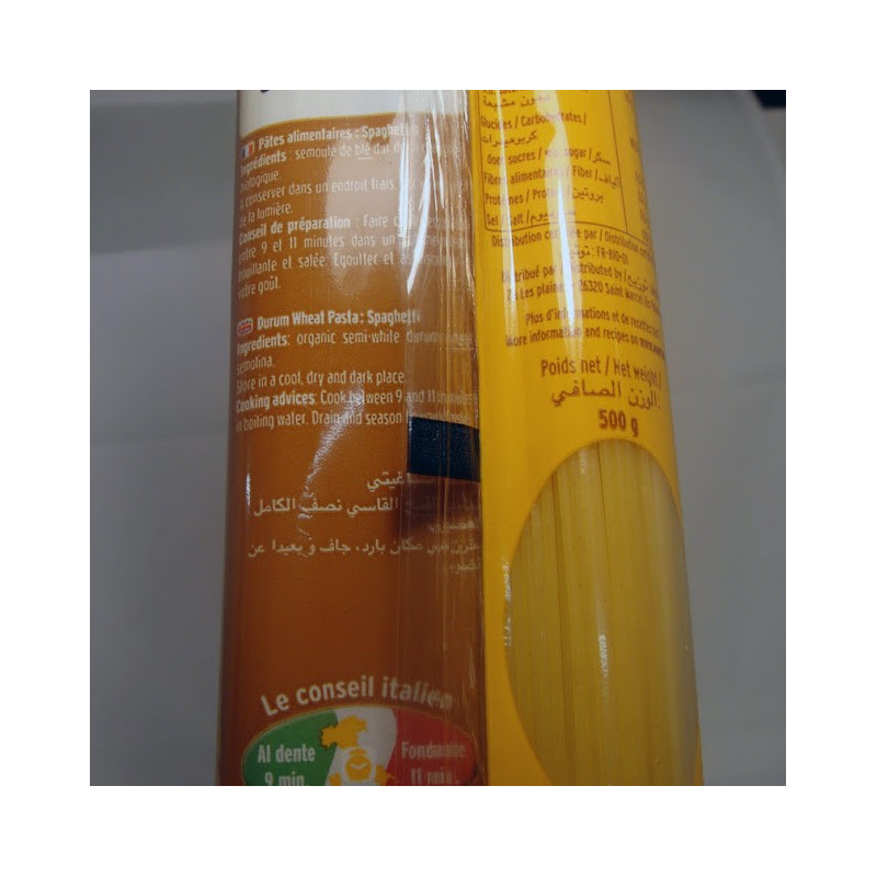 Pâte Spaghetti Bio - Du Panier à l'Assiette
