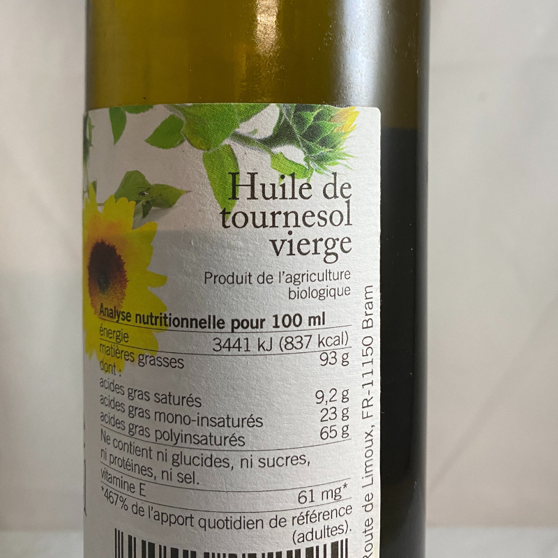 Huile de Tournesol Bio - Du Panier à l'Assiette Huile de Tournesol Bio - Du Panier à l'Assiette
