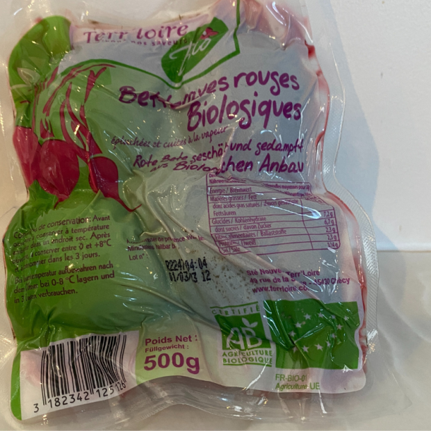 Betterave cuite bio- Du Panier à l'Assiette