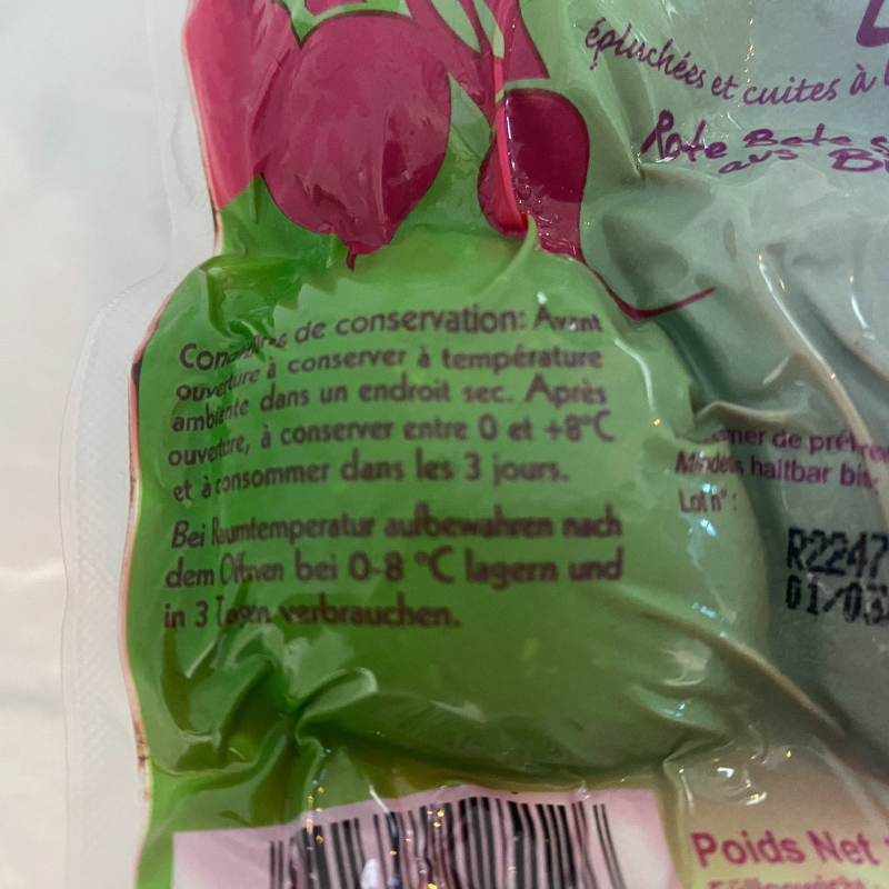 Betterave cuite bio- Du Panier à l'Assiette