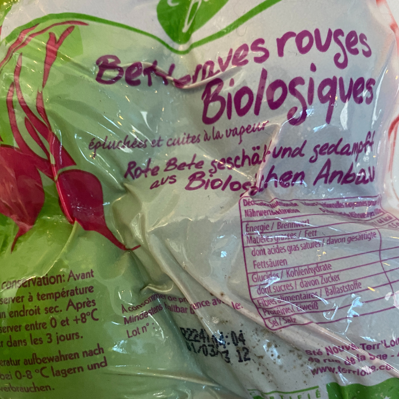 Betterave cuite bio- Du Panier à l'Assiette