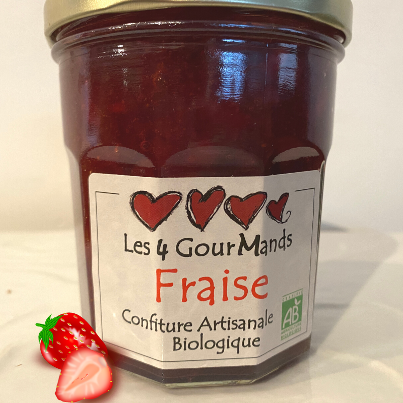 Confiture de fraise Bio - Du Panier à l'Assiette Confiture de fraise Bio - Du Panier à l'Assiette