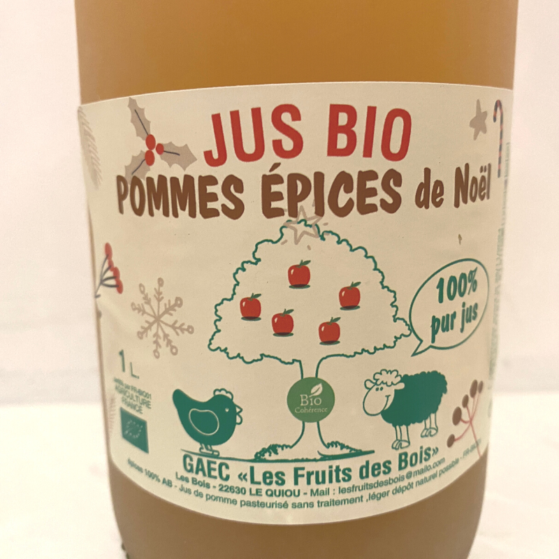 Jus de Pomme de Noël Bio - Du Panier à l'Assiette