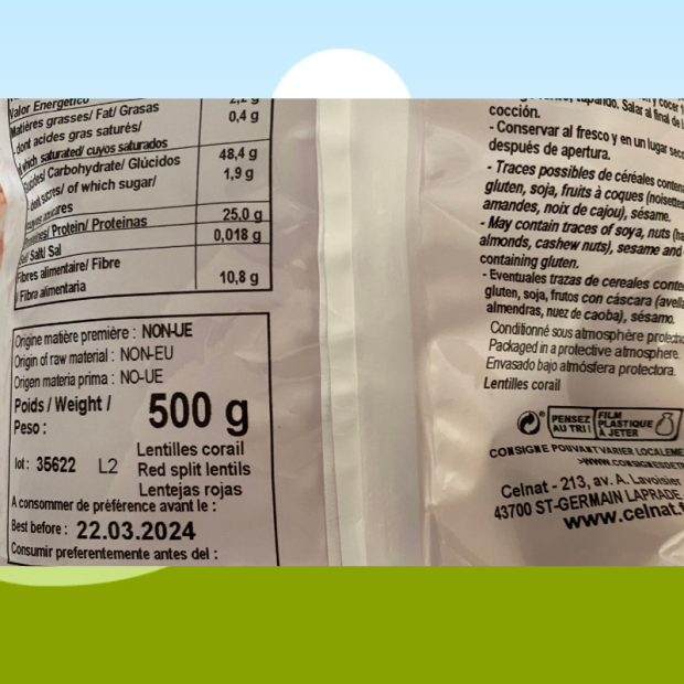 Lentille rouge Corail Bio - Du Panier à l'Assiette