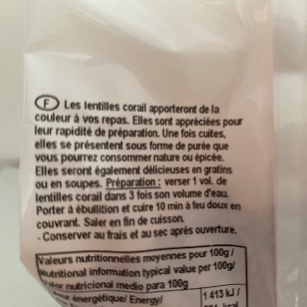 Lentille rouge Corail Bio - Du Panier à l'Assiette