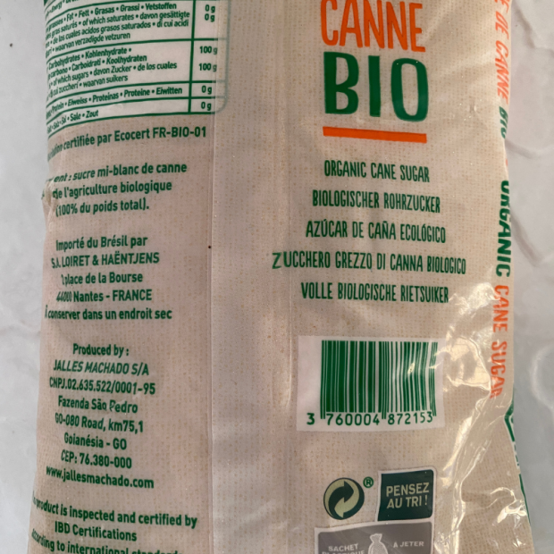 Sucre de Canne Bio - Du Panier à l'Assiette