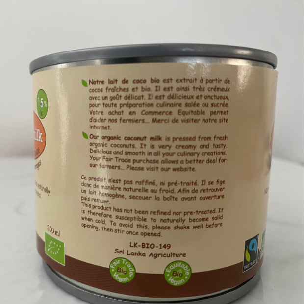 Lait de Coco Bio - Du Panier à l'Assiette