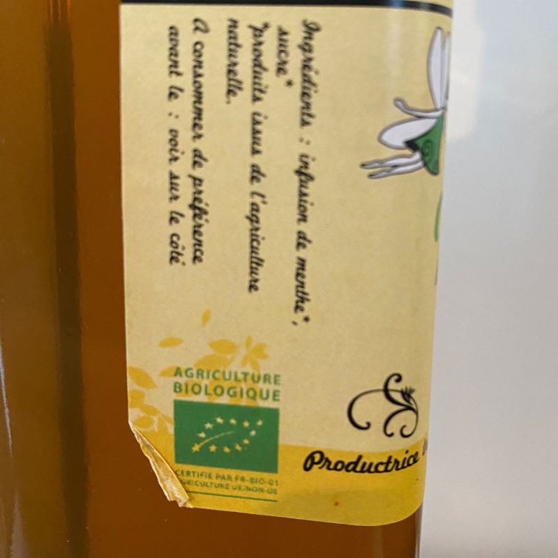 Sirop de menthe Bio - Du Panier à l'Assiette Sirop de menthe Bio - Du Panier à l'Assiette