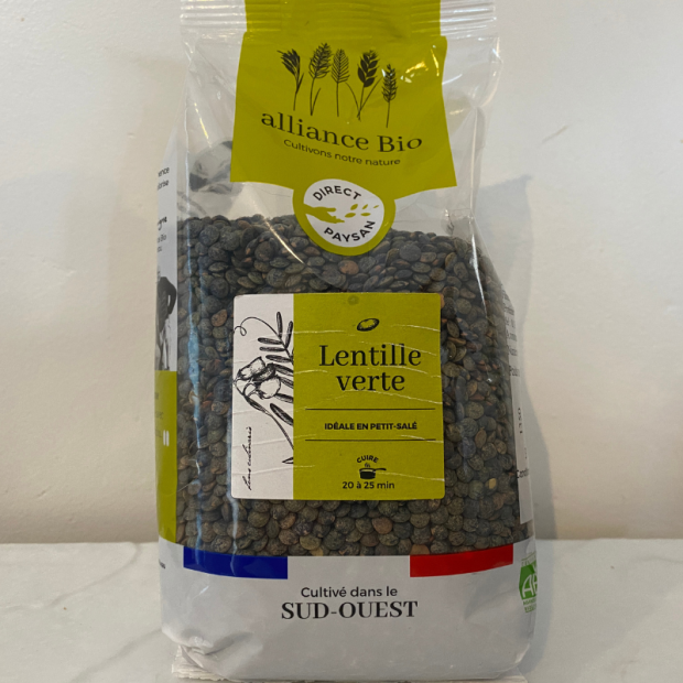 Lentille verte Bio - Du Panier à l'Assiette
