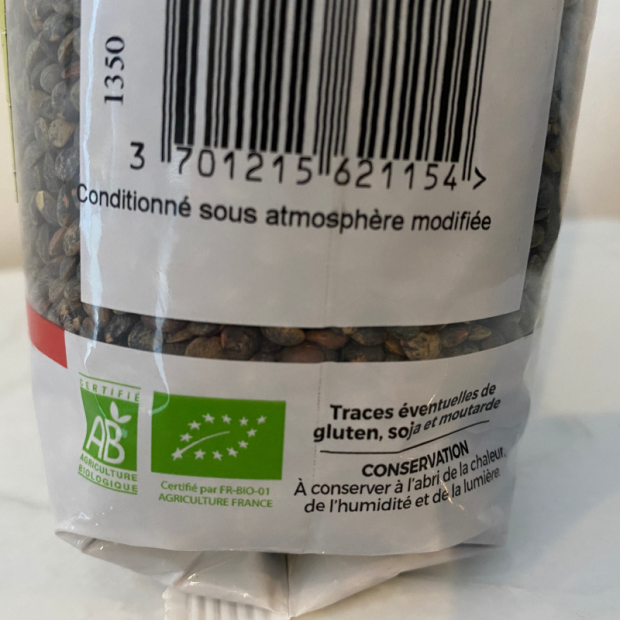 Lentille verte Bio - Du Panier à l'Assiette