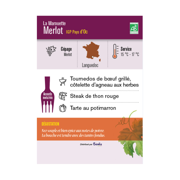 Vin Bordeaux Rouge Bio - Du Panier à l'Assiette