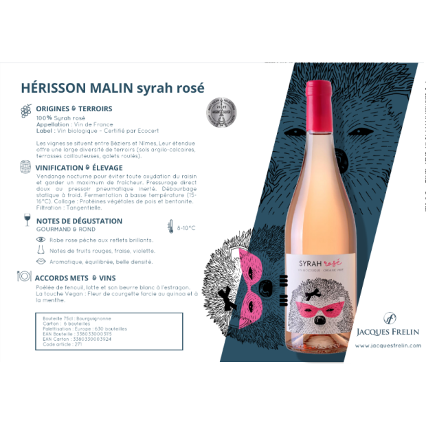 Vin Rosé Syrah Bio - Du Panier à l'Assiette
