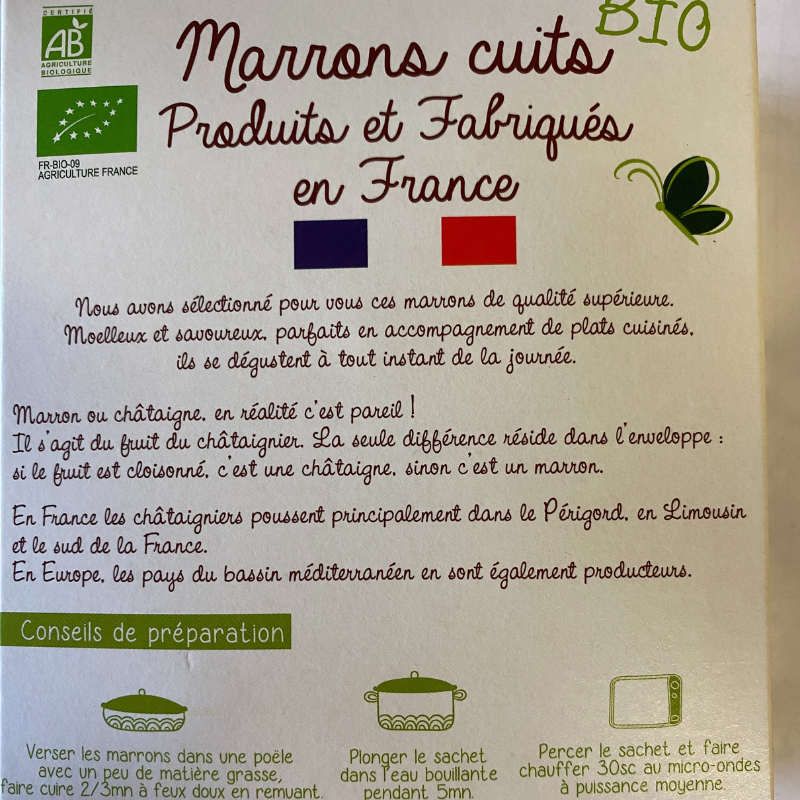châtaigne cuite bio- Du Panier à l'Assiette