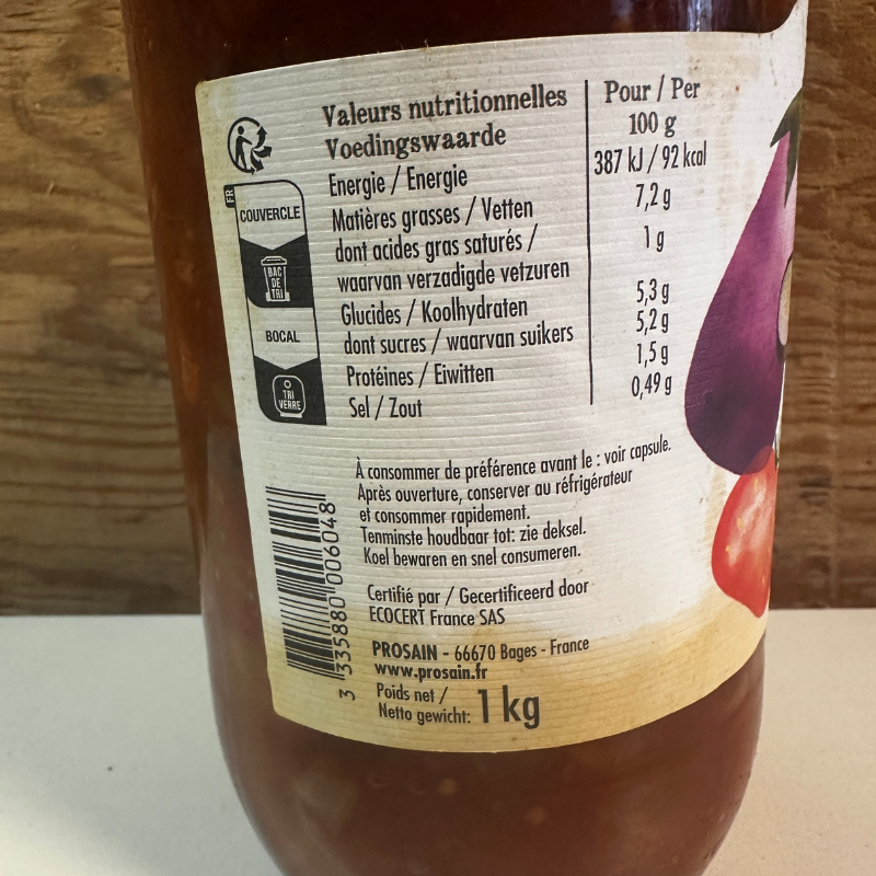 Ratatouille aux Légumes bio Du Panier à l'Assiette