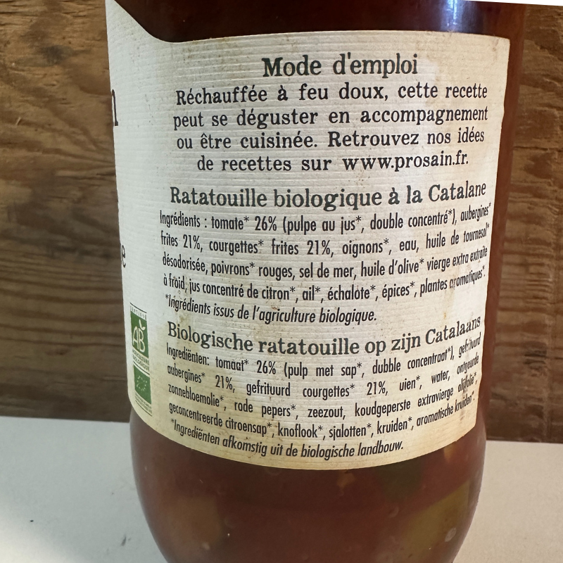 Ratatouille aux Légumes bio Du Panier à l'Assiette