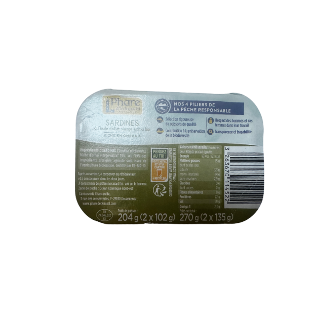 Sardines à l'Huile d'Olive Bio - Du Panier à l'Assiette