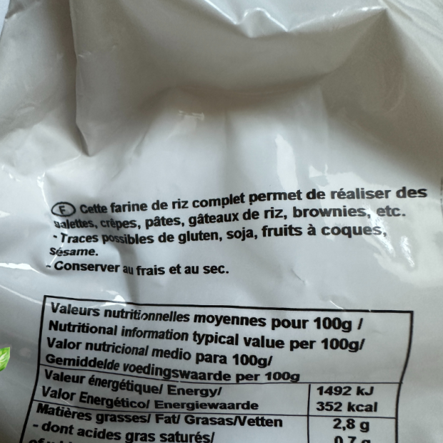 Farine de Riz Bio - Du Panier à l'Assiette