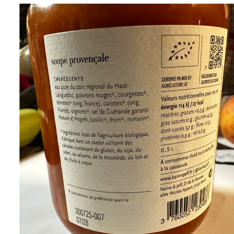 Soupe provençale Bio- Du Panier à l'Assiette Soupe provençale Bio- Du Panier à l'Assiette
