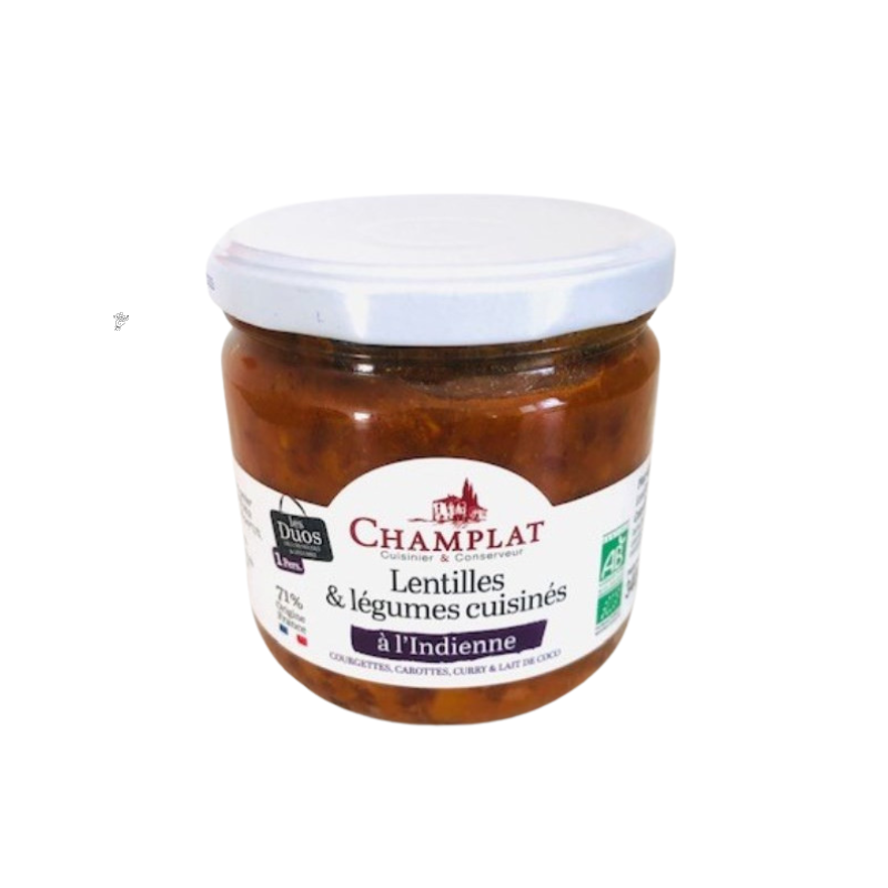 Lentilles et légumes cuisinés à l'indienne Bio- Du Panier à l'Assiette Lentilles et légumes cuisinés à l'indienne Bio- Du Panier à l'Assiette