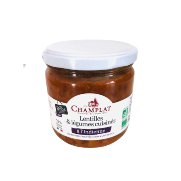 Lentilles et l&eacute;gumes cuisin&eacute;s &agrave; l'indienne Bio- Du Panier &agrave; l'Assiette